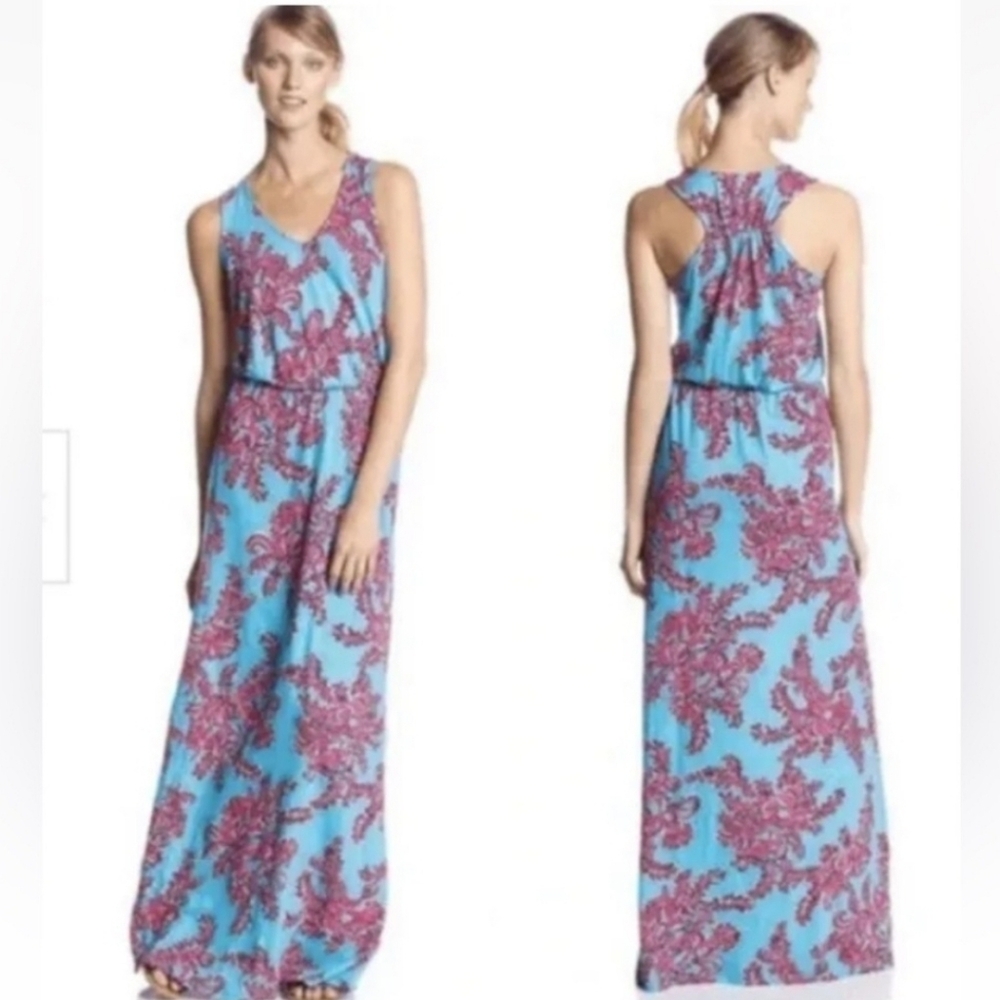 Lilly Pulitzer Women's L Mills Maxi Coral Print